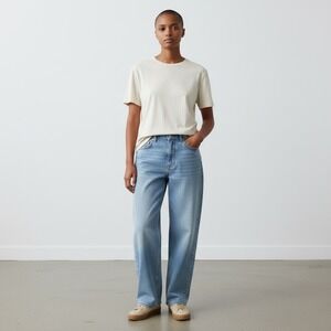 Pilcro Anthropologie Wide Leg Jeans Light Wash Slouchy Blue Denim 32 OB2006214